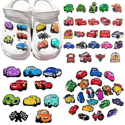 Hot Sales Potdemiel Cartoon Car Series PVC Shoe Charms Accessories Detachable DIY Shoe Decorations Buckle Creativity Gifts