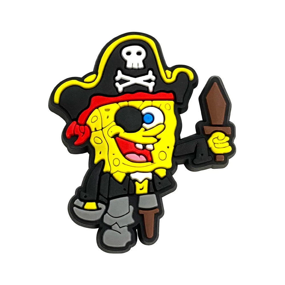 5-100PCS SpongeBob SquarePants Shoe Patrick Star Charm Mix Wholesale PVC cartoon Decoration Detachable Waterproof To Xmas Gift