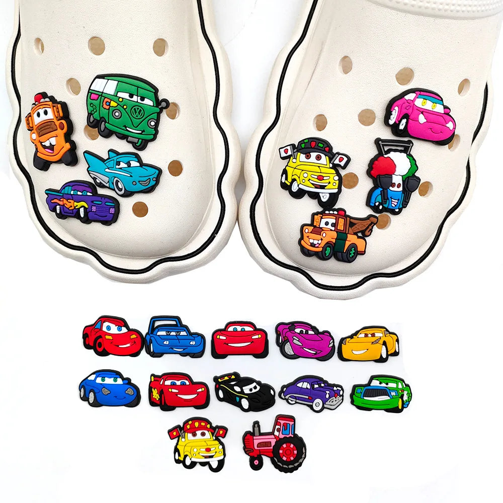 Hot Sales Potdemiel Cartoon Car Series PVC Shoe Charms Accessories Detachable DIY Shoe Decorations Buckle Creativity Gifts