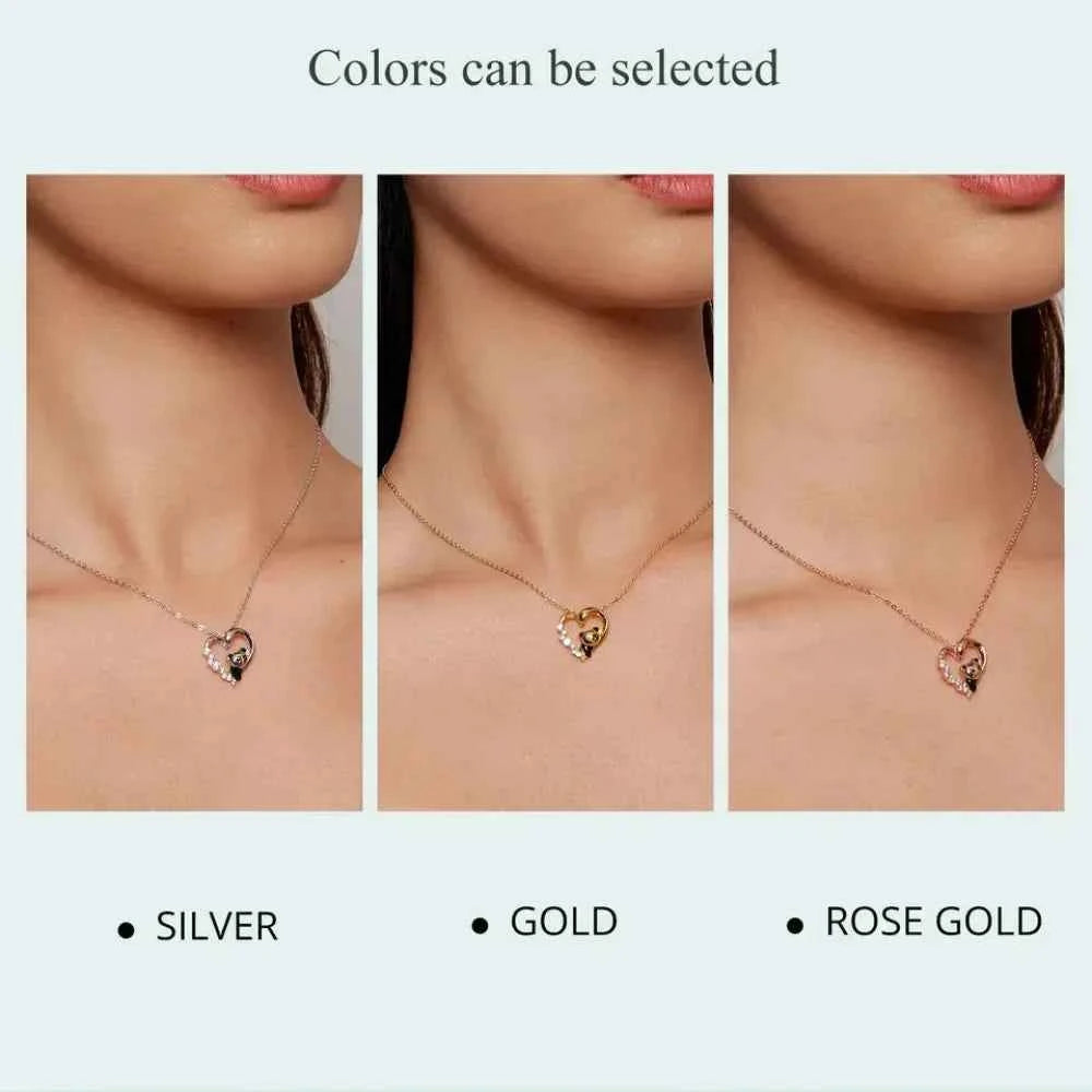 925 Sterling Silver Baby Panda Crystal Necklace | Enamel Cute Animal Charm Chain Link | Women'S Gift - 17.71'' Scn453