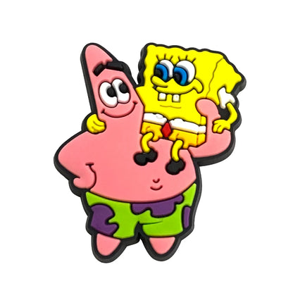 5-100PCS SpongeBob SquarePants Shoe Patrick Star Charm Mix Wholesale PVC cartoon Decoration Detachable Waterproof To Xmas Gift