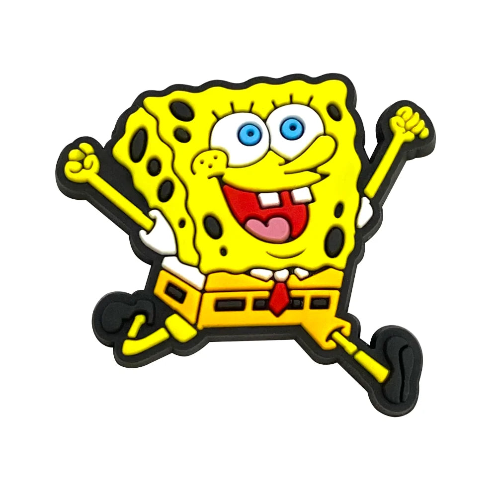 5-100PCS SpongeBob SquarePants Shoe Patrick Star Charm Mix Wholesale PVC cartoon Decoration Detachable Waterproof To Xmas Gift