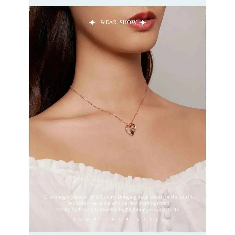 925 Sterling Silver Baby Panda Crystal Necklace | Enamel Cute Animal Charm Chain Link | Women'S Gift - 17.71'' Scn453