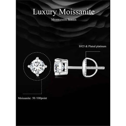 Breathtaking Moissanite Heart Stud Earrings | 925 Sterling Silver