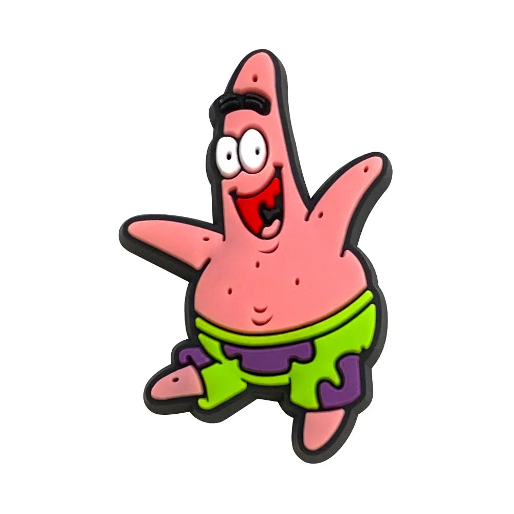 5-100PCS SpongeBob SquarePants Shoe Patrick Star Charm Mix Wholesale PVC cartoon Decoration Detachable Waterproof To Xmas Gift