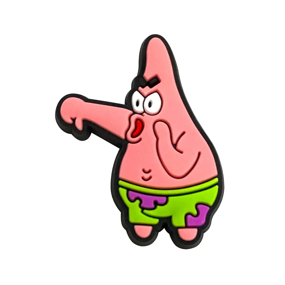 5-100PCS SpongeBob SquarePants Shoe Patrick Star Charm Mix Wholesale PVC cartoon Decoration Detachable Waterproof To Xmas Gift