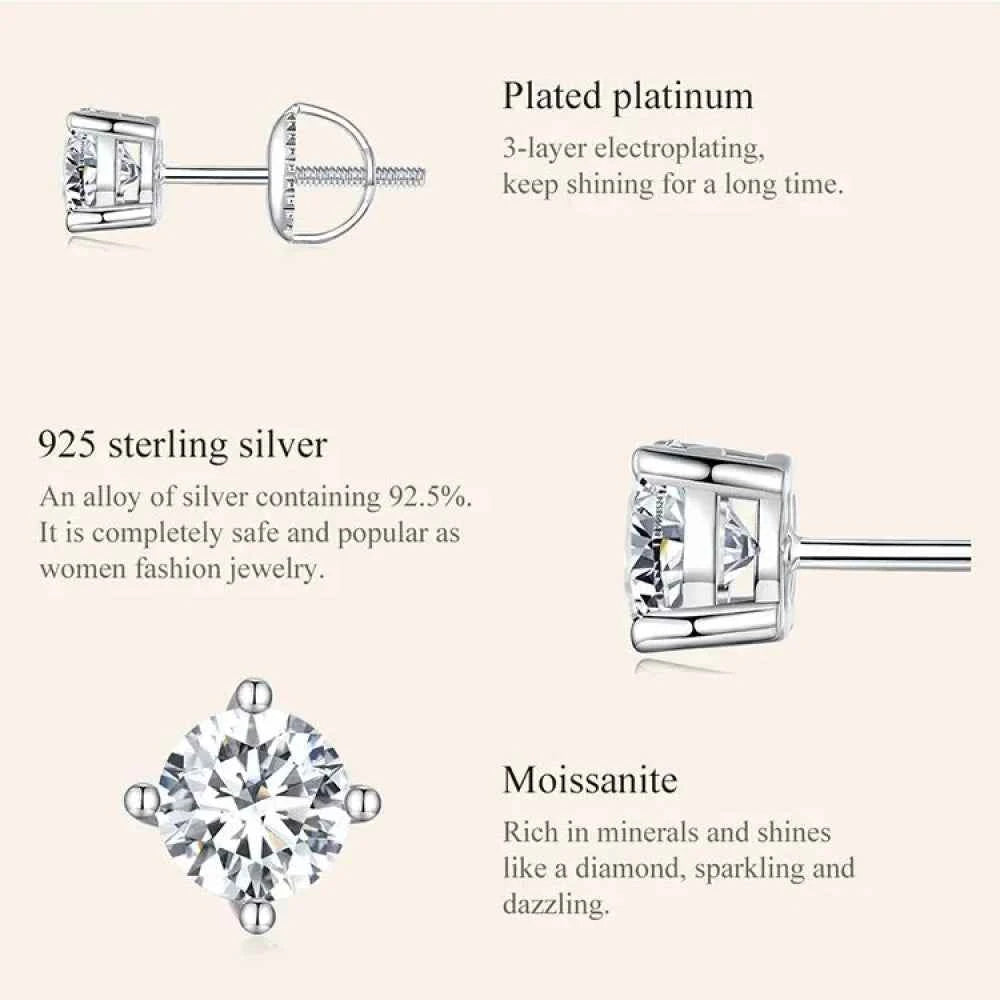 Breathtaking Moissanite Heart Stud Earrings | 925 Sterling Silver