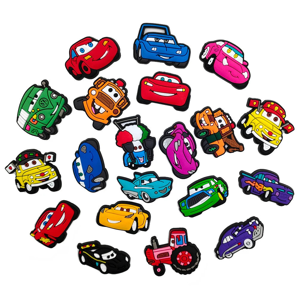 Hot Sales Potdemiel Cartoon Car Series PVC Shoe Charms Accessories Detachable DIY Shoe Decorations Buckle Creativity Gifts
