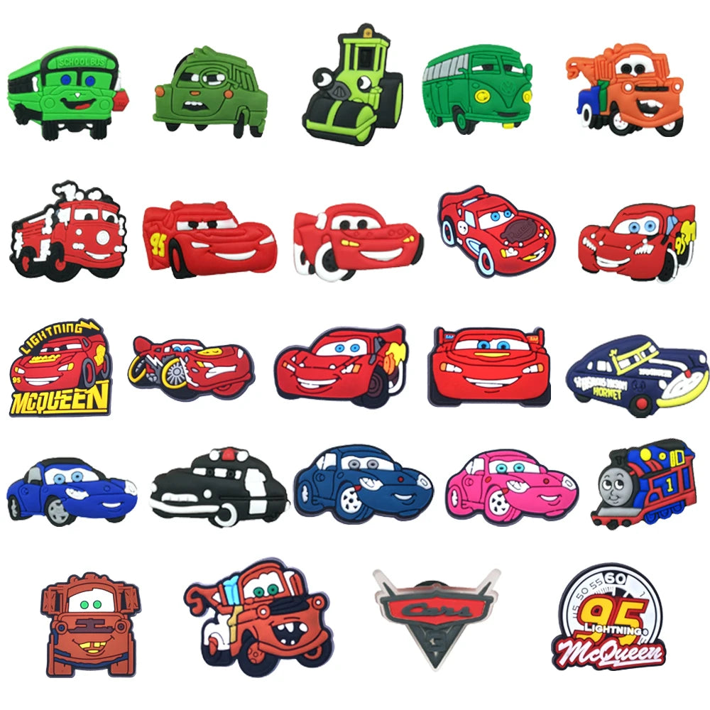 Hot Sales Potdemiel Cartoon Car Series PVC Shoe Charms Accessories Detachable DIY Shoe Decorations Buckle Creativity Gifts