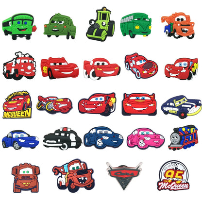 Hot Sales Potdemiel Cartoon Car Series PVC Shoe Charms Accessories Detachable DIY Shoe Decorations Buckle Creativity Gifts