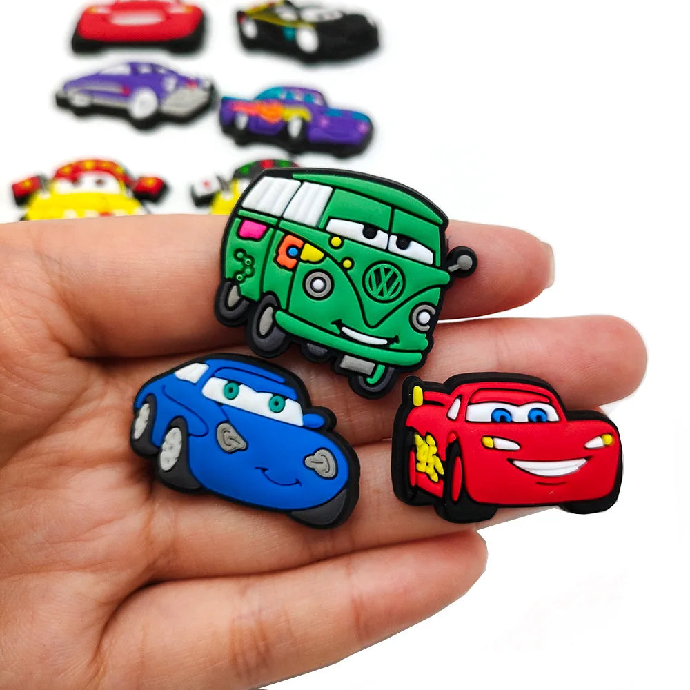 Hot Sales Potdemiel Cartoon Car Series PVC Shoe Charms Accessories Detachable DIY Shoe Decorations Buckle Creativity Gifts