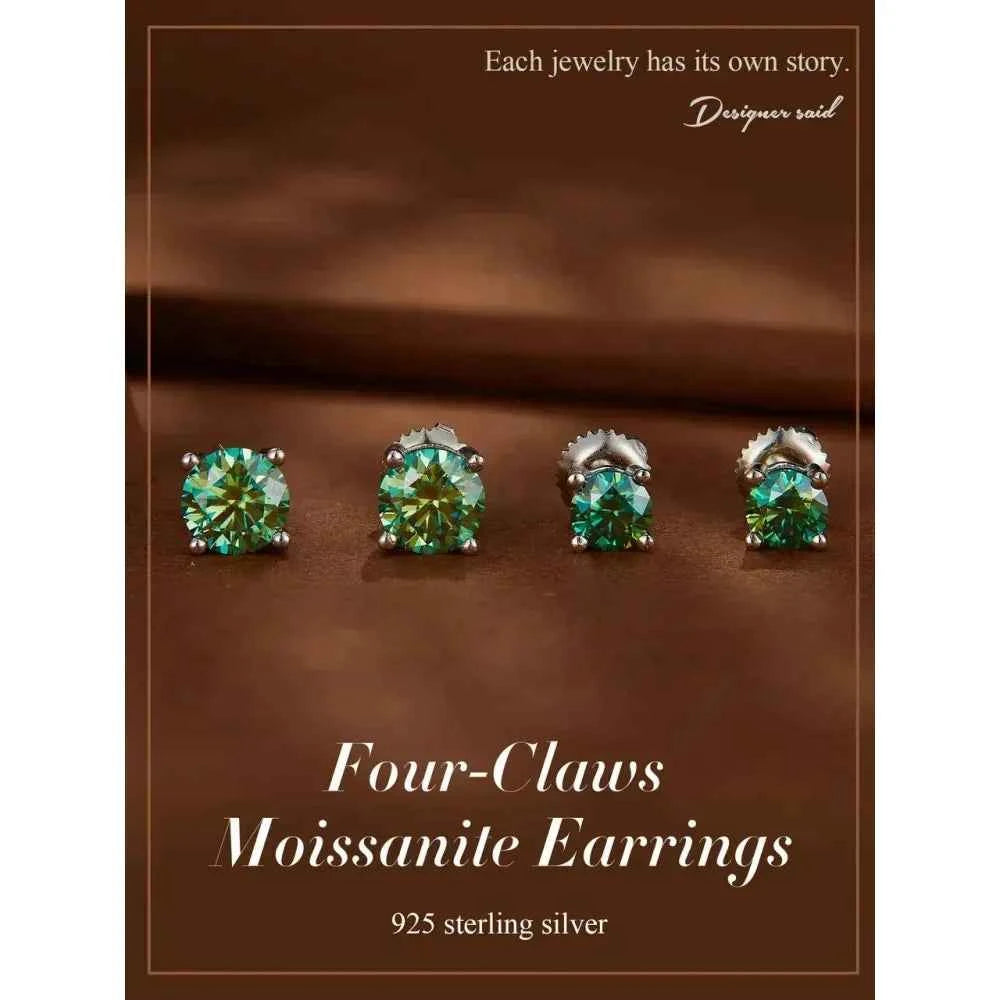 Breathtaking Moissanite Heart Stud Earrings | 925 Sterling Silver