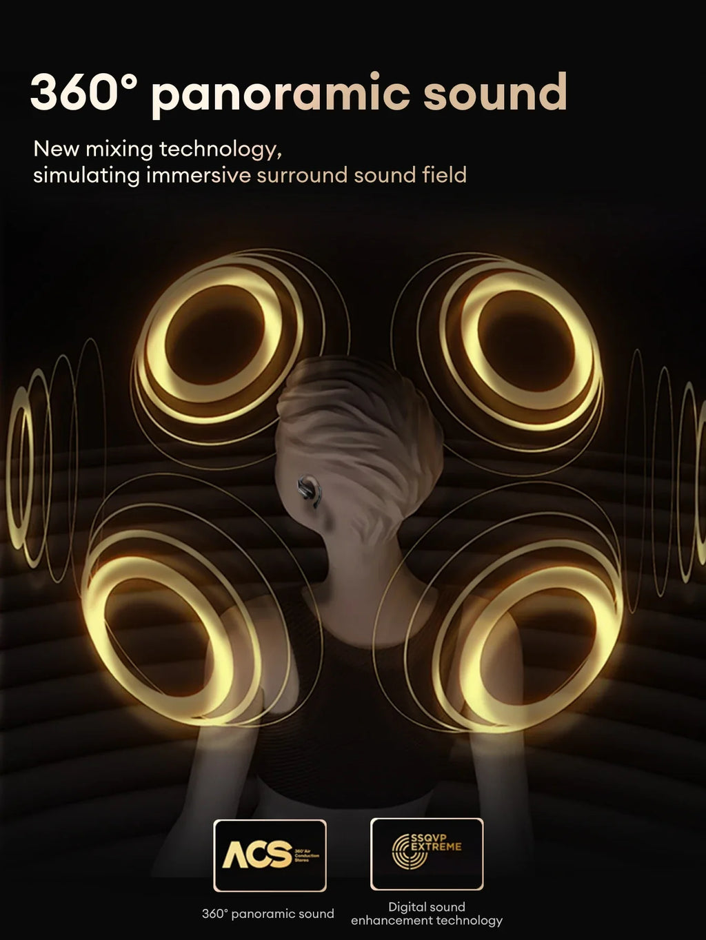 Lenovo EA305 Wireless Bluetooth Earphones - Long Endurance Waterproof Sport Headphones with V5.4 Technology for Gaming