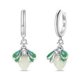 Magical Glow Firefly Sterling Silver Hoop Earrings