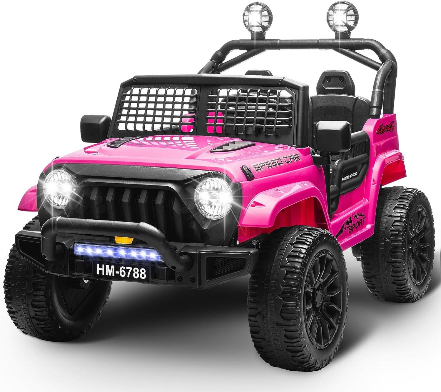 Pink 24V TrailX 2-Seater 24V 4X4/AWD Kids Ride on UTV Buggy W/ EVA Rubber Wheels, Music & RC