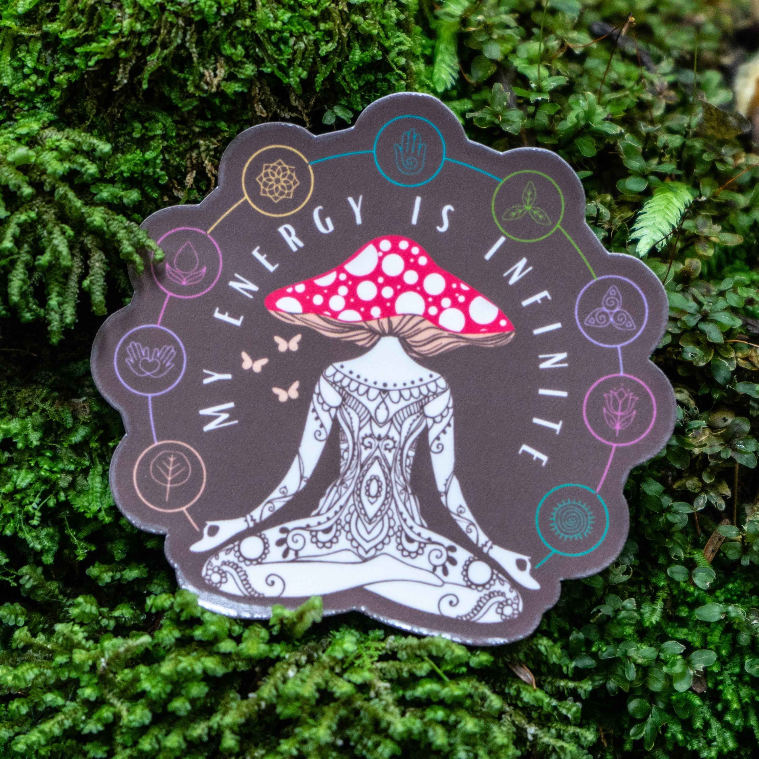 infinite energy meditation sticker