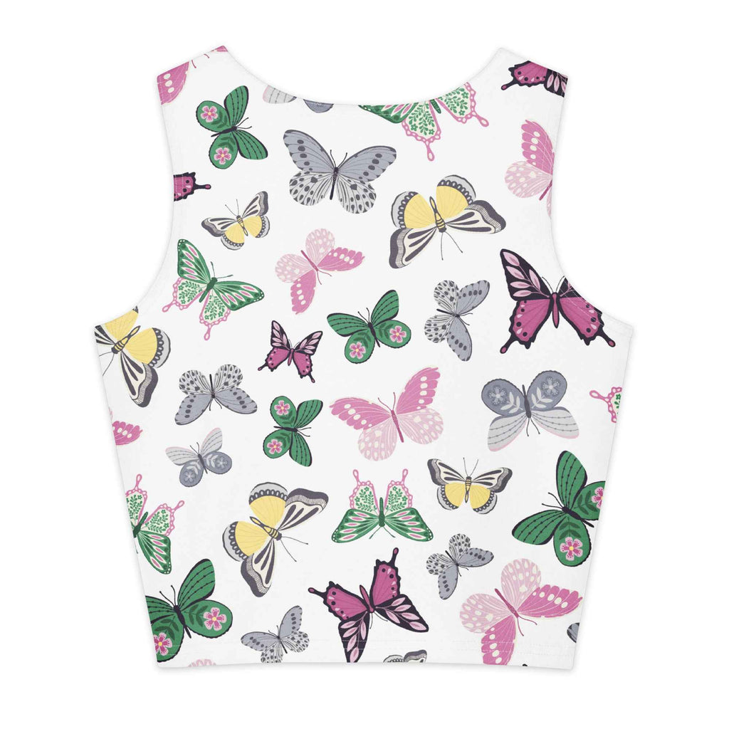 Pastel Butterfly Waltz Cotton crop top
