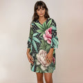Peony Half Sleeve Mini Dress for Effortless Style and Comfort