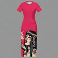 Pink Diesel Midi Dress - Chic Bodycon Style for Effortless Elegance