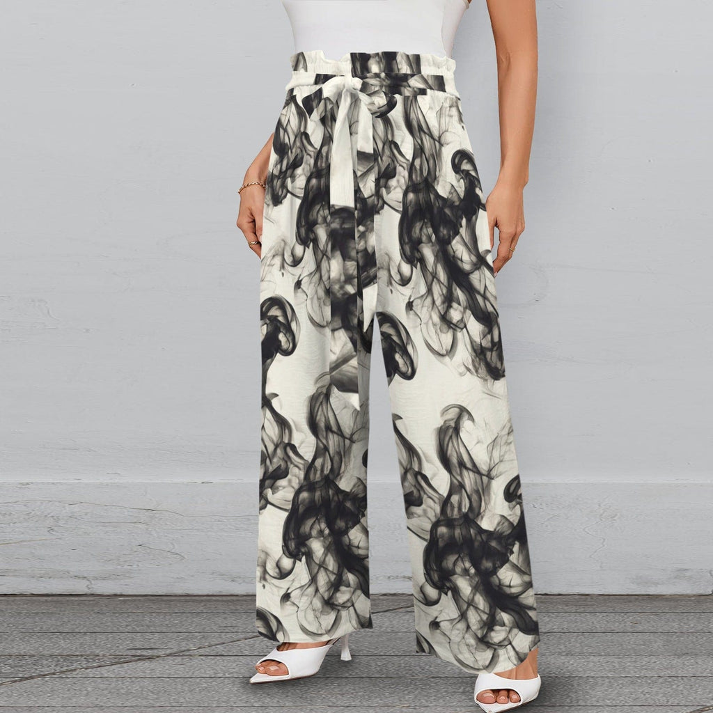Smokey Wide Leg Pants with Pockets - Strappy Style for Effortless Elegance