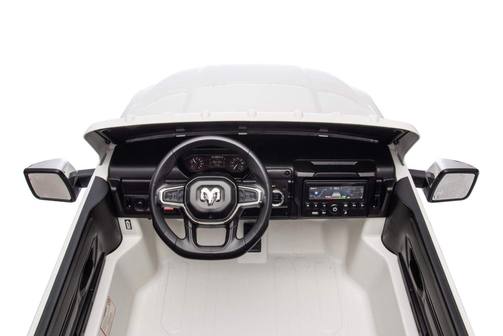 White Complete Edition XXL 2-Seater 4x4 RAM 3500 Ride-On Truck