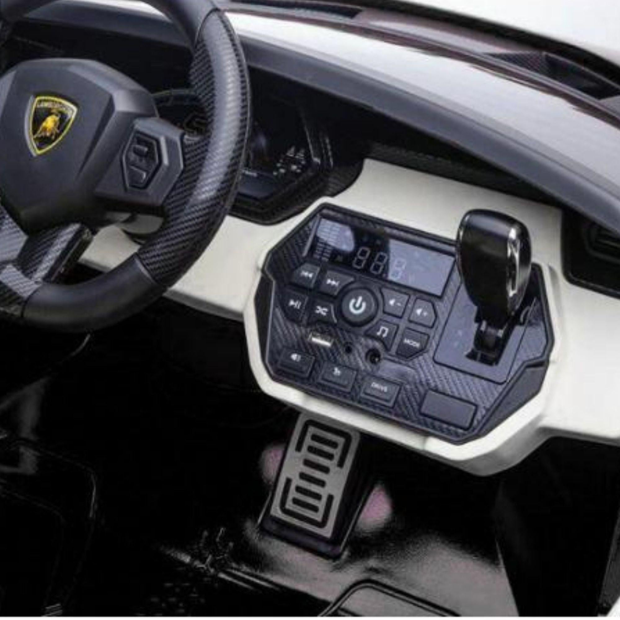 24V Luxurious Matte Black Nero Nemesis Lamborghini Sian 2-Seater Ride-On Drift Car