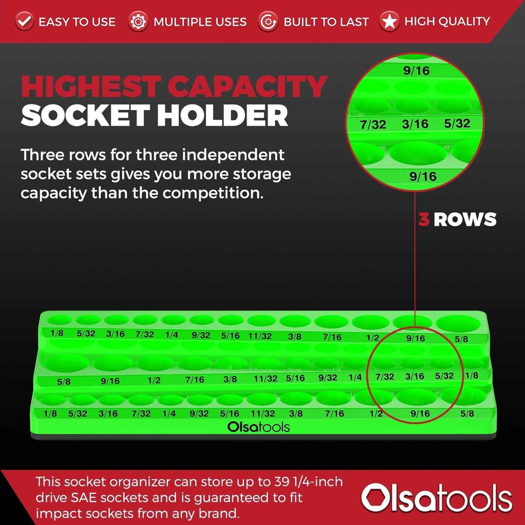 3-Row Magnetic Socket Holder