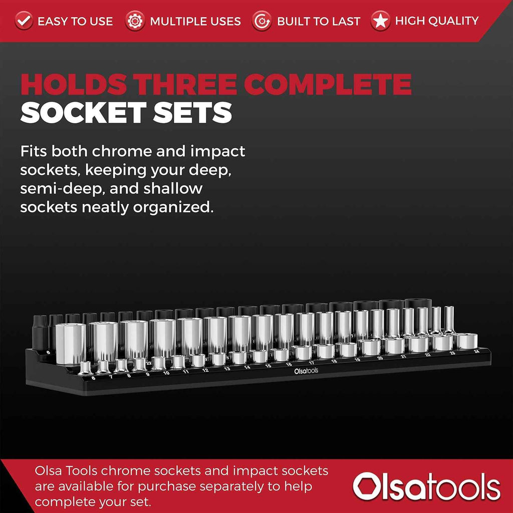 3-Row Magnetic Socket Holder