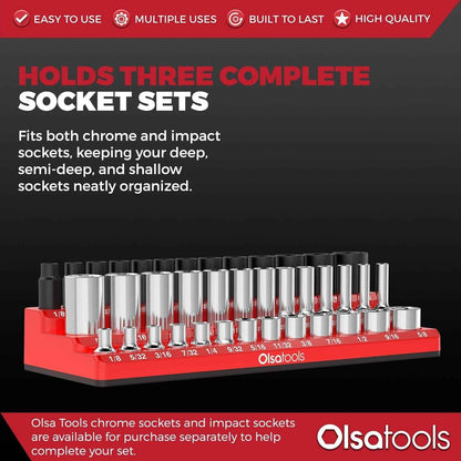 3-Row Magnetic Socket Holder