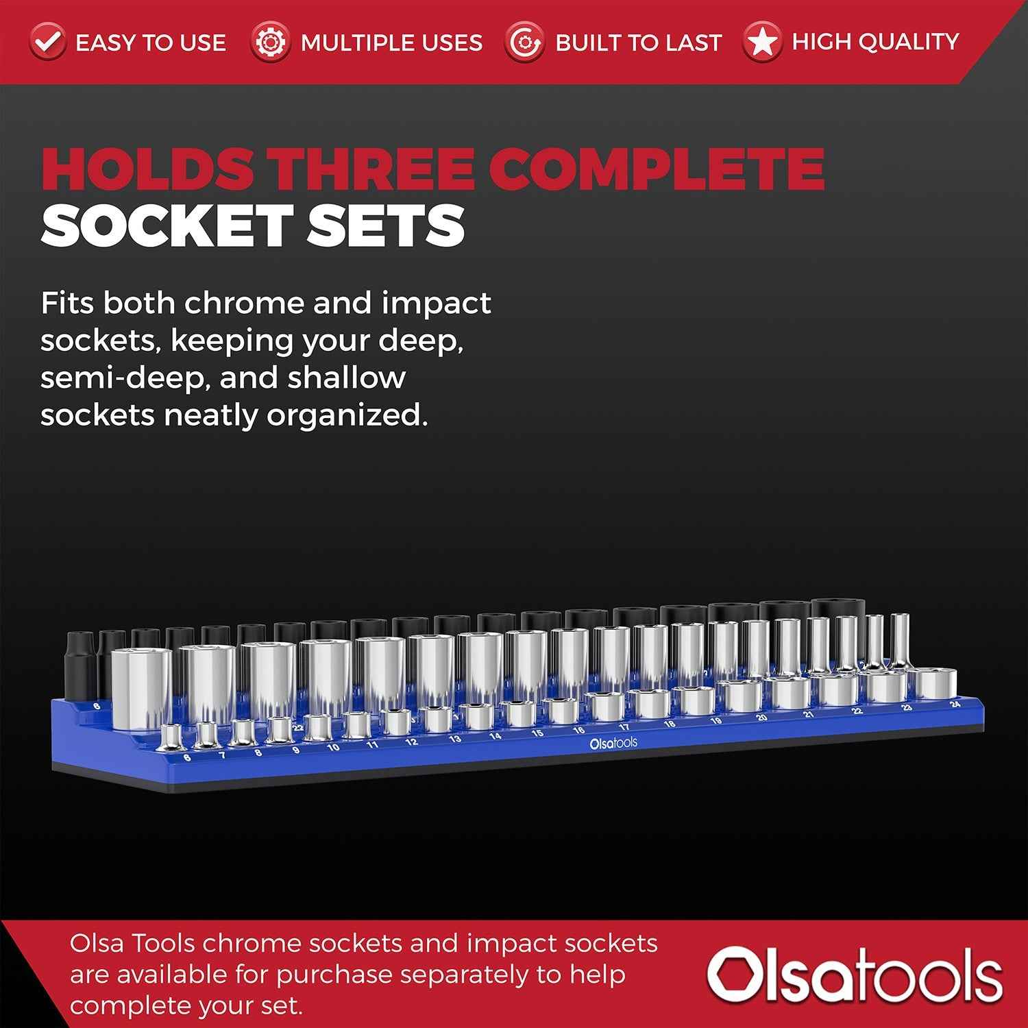 3-Row Magnetic Socket Holder