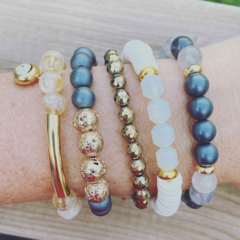 Citrine Gold Banded Bracelet