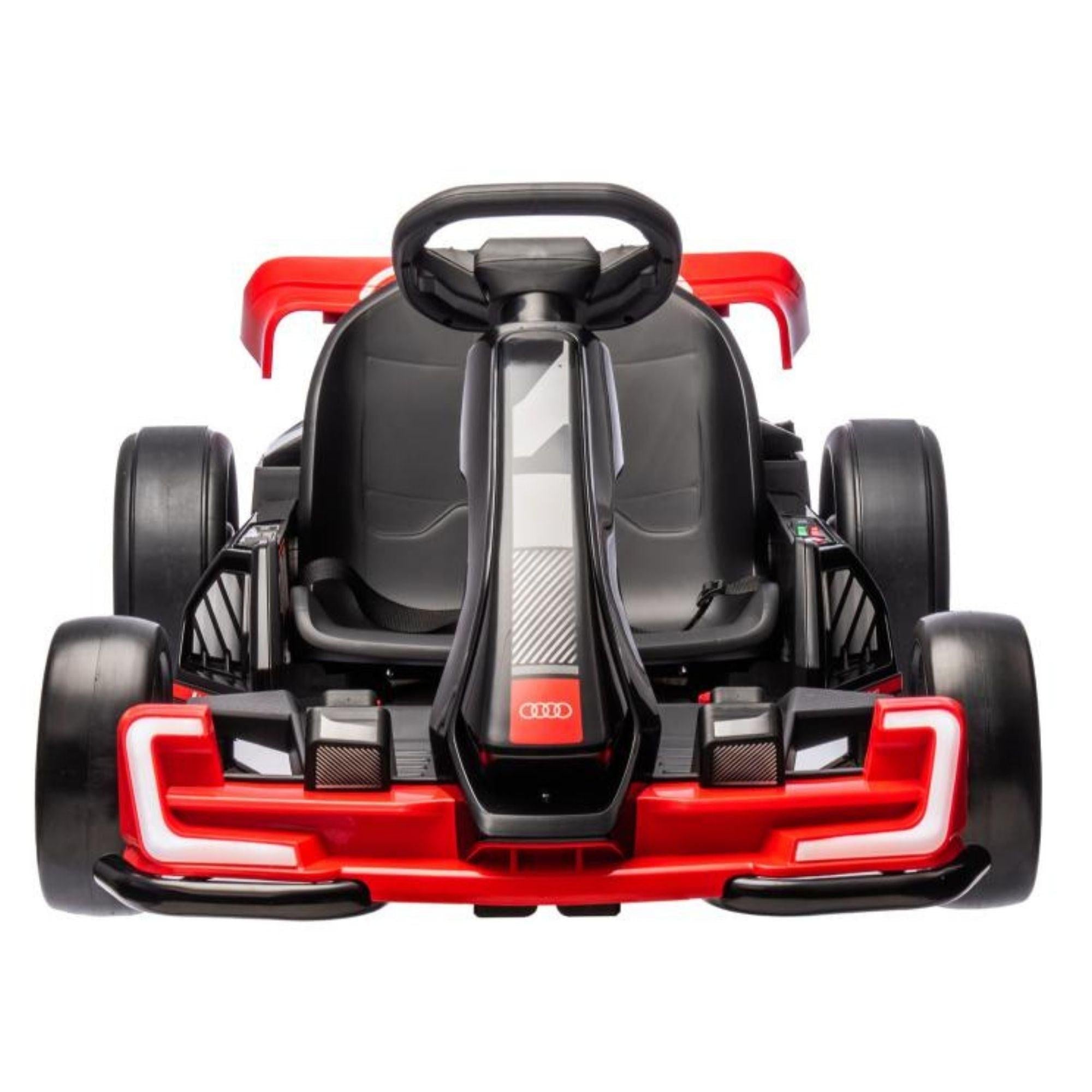24V Red Newest Upgraded Audi Drifting Go Kart W/ 180° Drift, Bluetooth Music & Lights