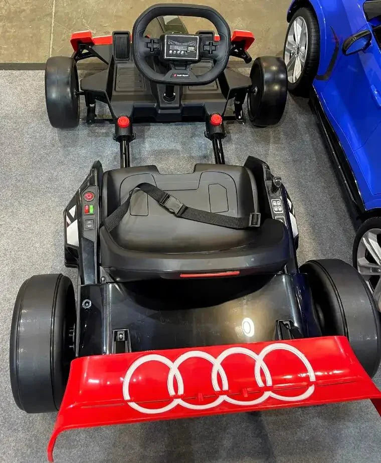 24V Red Newest Upgraded Audi Drifting Go Kart W/ 180° Drift, Bluetooth Music & Lights