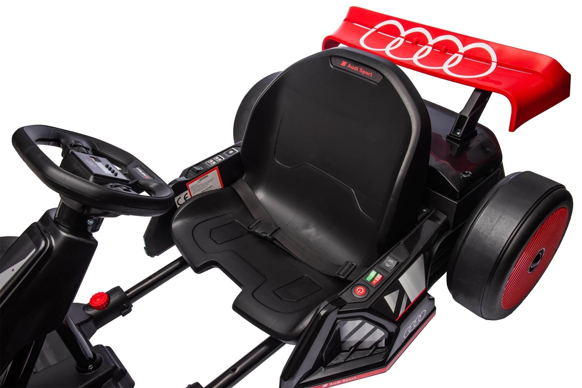24V Red Newest Upgraded Audi Drifting Go Kart W/ 180° Drift, Bluetooth Music & Lights