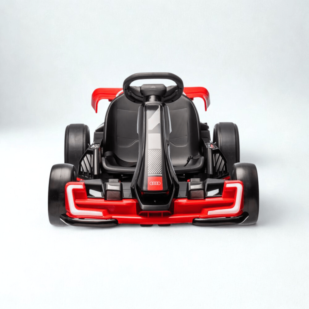 24V Red Newest Upgraded Audi Drifting Go Kart W/ 180° Drift, Bluetooth Music & Lights