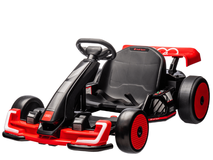 24V Red Newest Upgraded Audi Drifting Go Kart W/ 180° Drift, Bluetooth Music & Lights