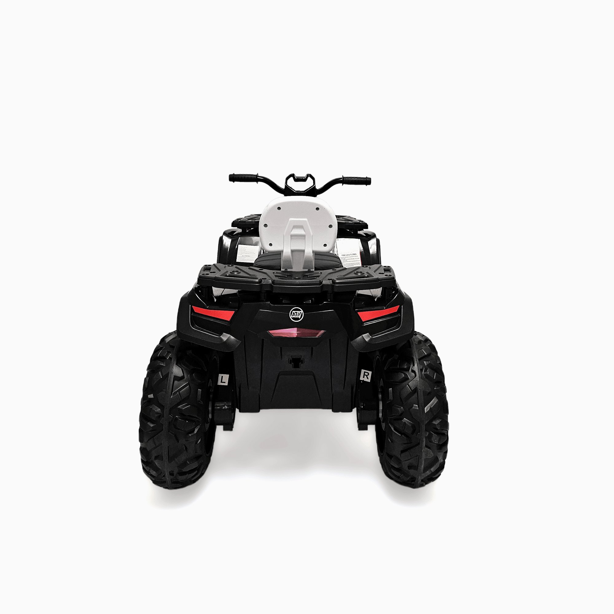 24V White Upgraded Titan Edition 4x4 Ride-On Quad ATV W/ EVA Rubber Wheels, Bluetooth Music & Lights