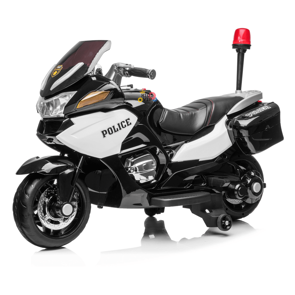 24V Police Officer Edition Kids' Motorcycle W/ Rubber Wheels, Emergency Siren, Lights & Music