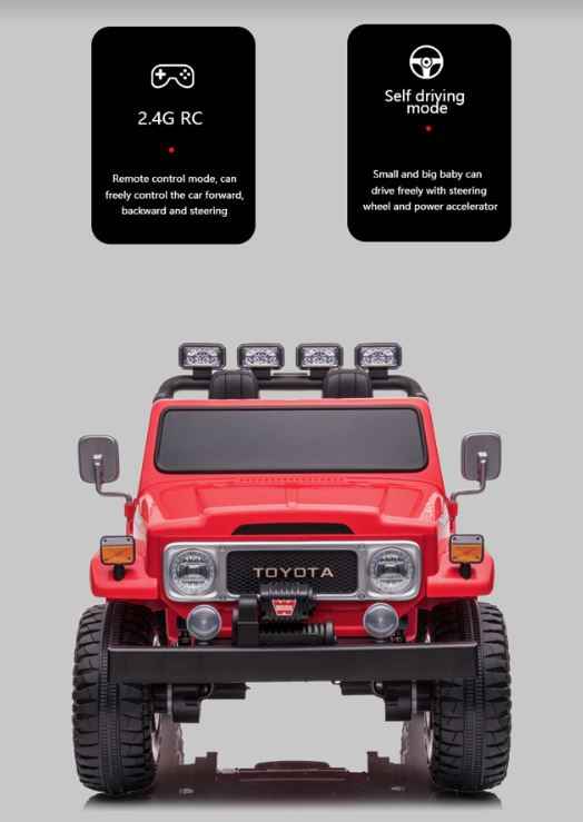 2026 24V Toyota FJ-40 Kids Ride On Car 4X4 2 Seater with Remote Control DELUXE