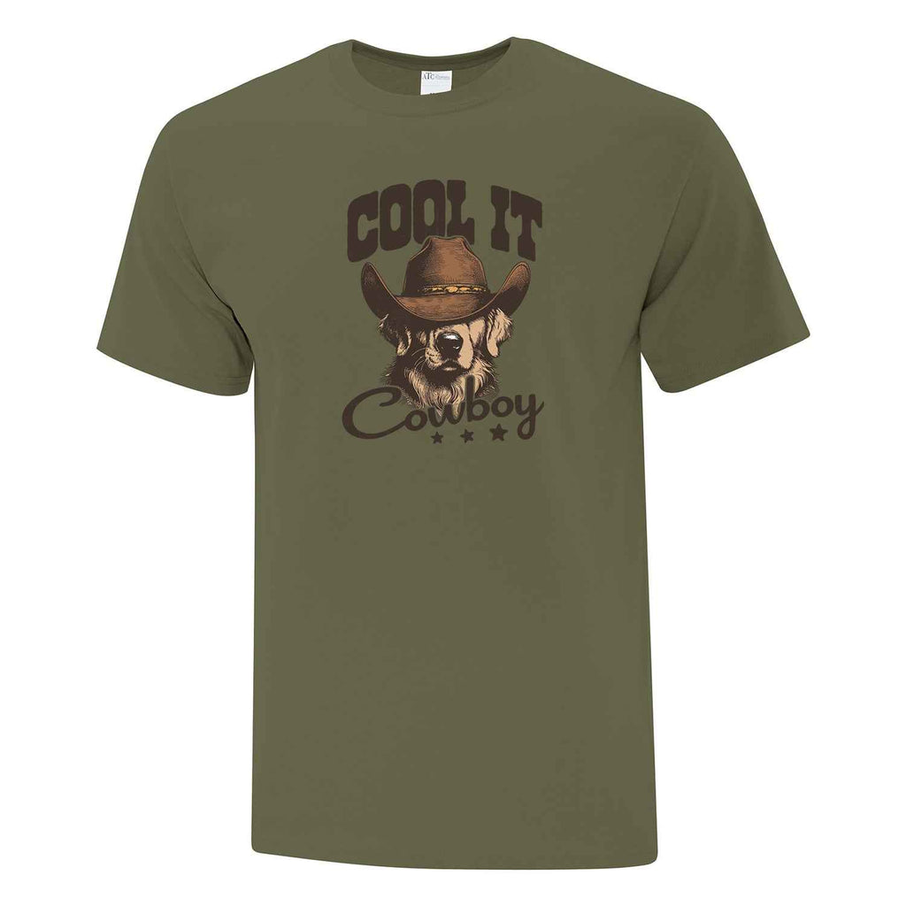 T-shirt "Cool it cowboy" imprimé