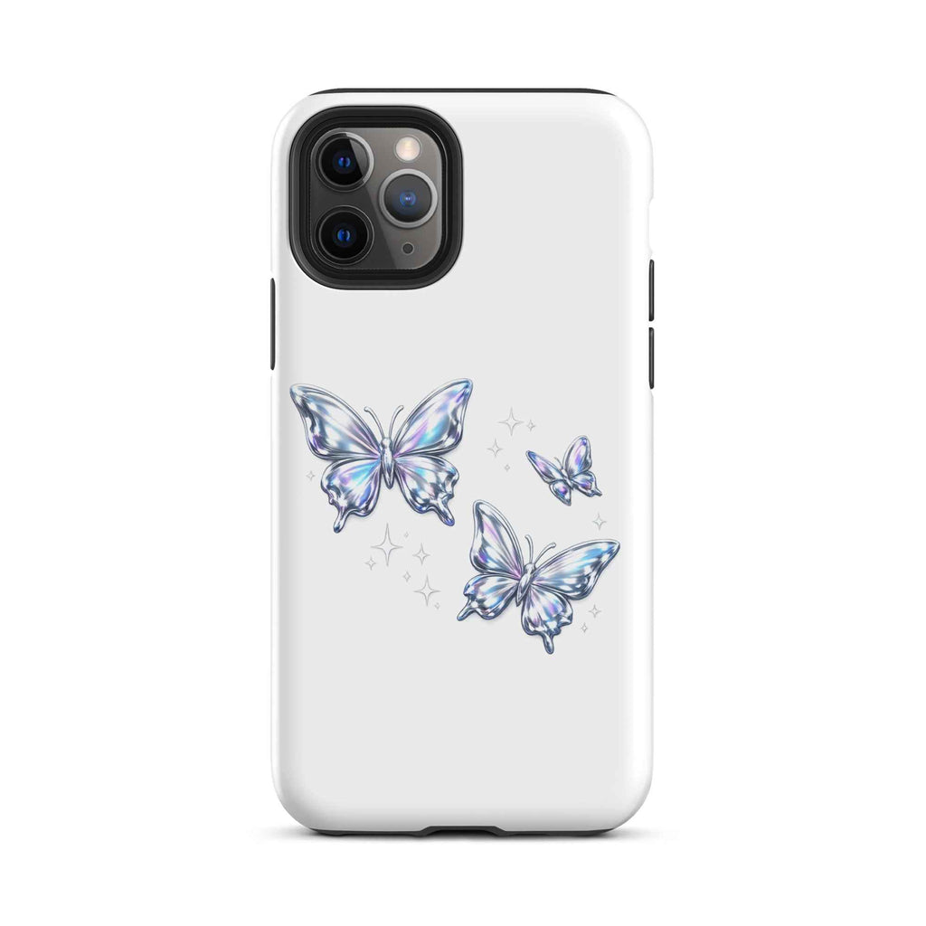 Tough Case for iPhone® with Chrome Butterflies Design - iPhone Tough Case Butterflies