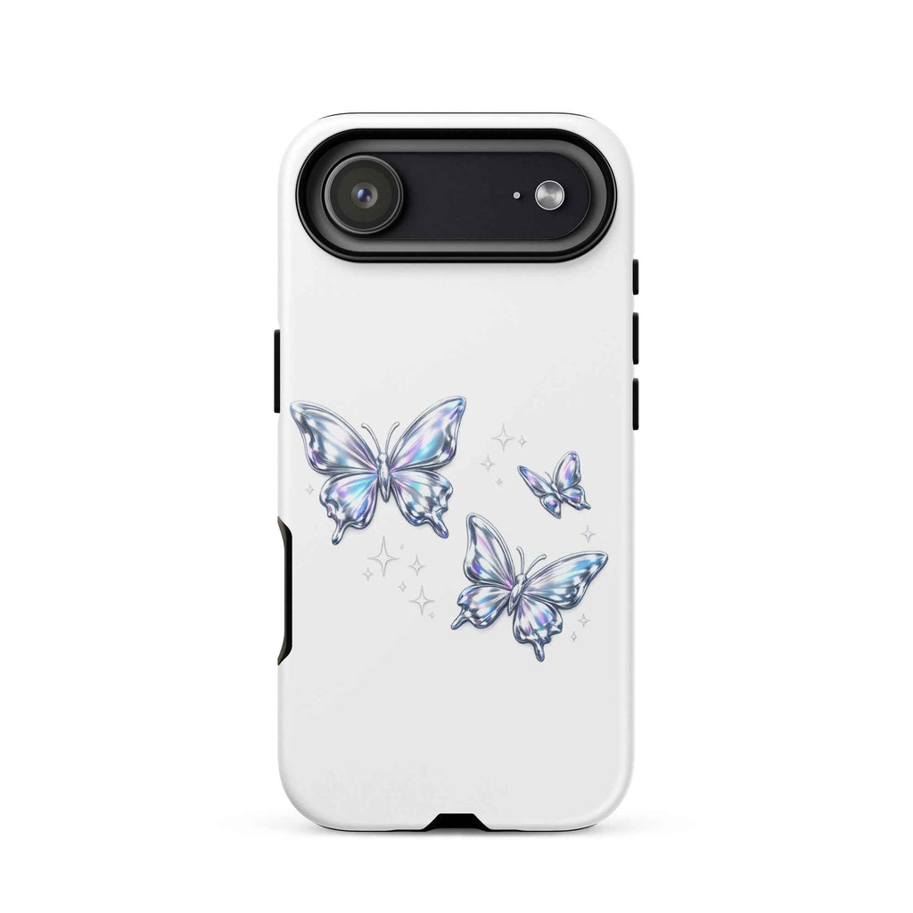 Tough Case for iPhone® with Chrome Butterflies Design - iPhone Tough Case Butterflies